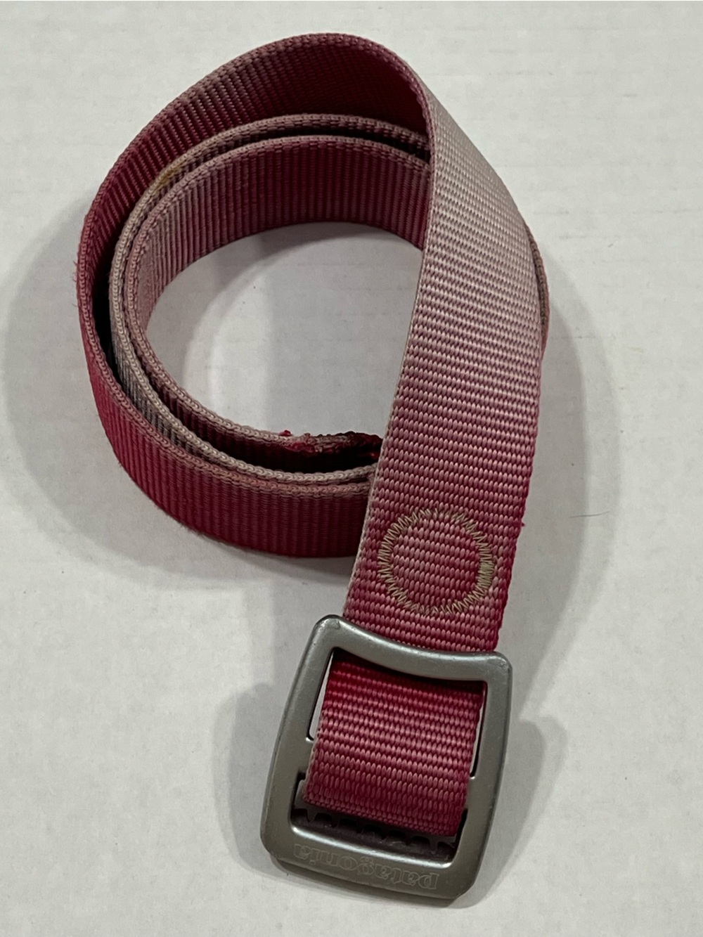 Patagonia faded Red Webbing Belt with Metal Buckle